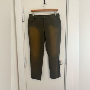 Theyskens Theory Olive Green Ombré Pant size 6
